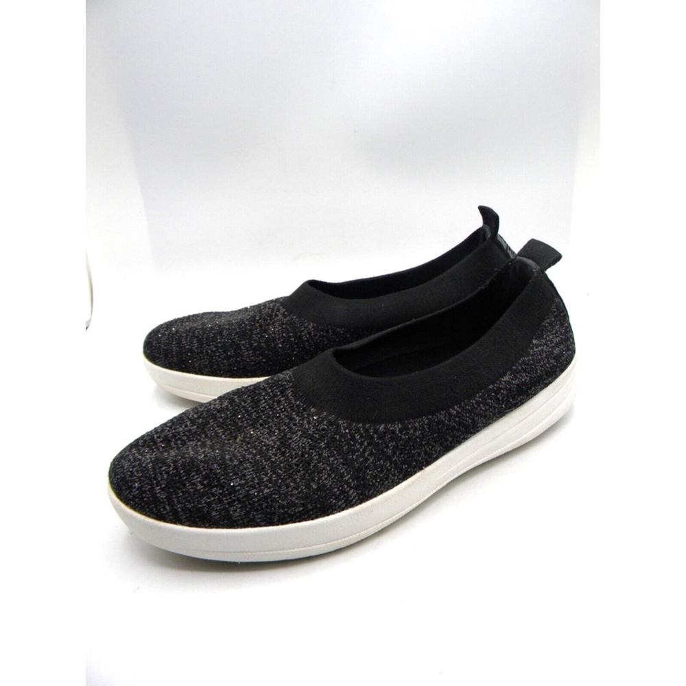 FitFlop Uberknit Sparkle Black Slip-On Flats sz 8.5